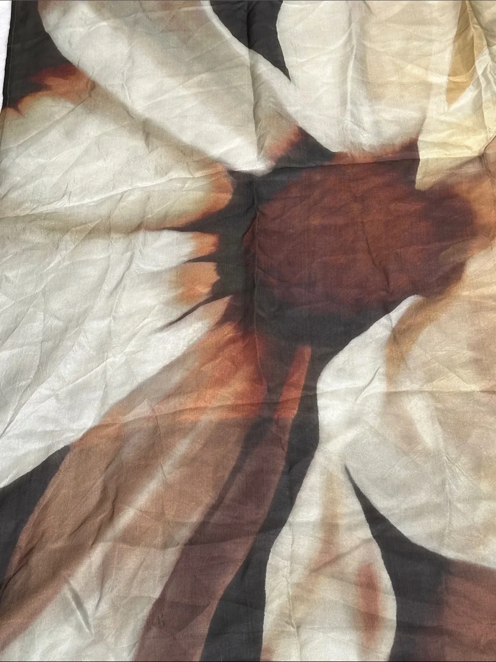 Chan Luu Brown and Cream Sunflower Print Silk Scarf!